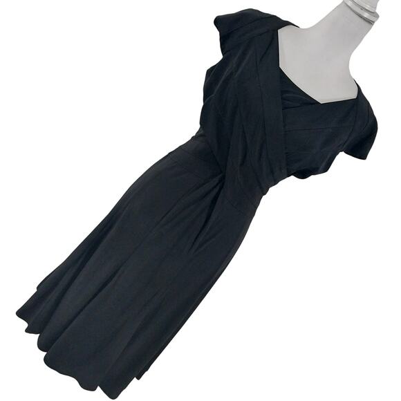 JONES WEAR DRESS! BLACK DRAPEY, FLOWING STRETCH KNIT CRISS-CROSS DRESS! SZ 12 - Picture 10 of 10